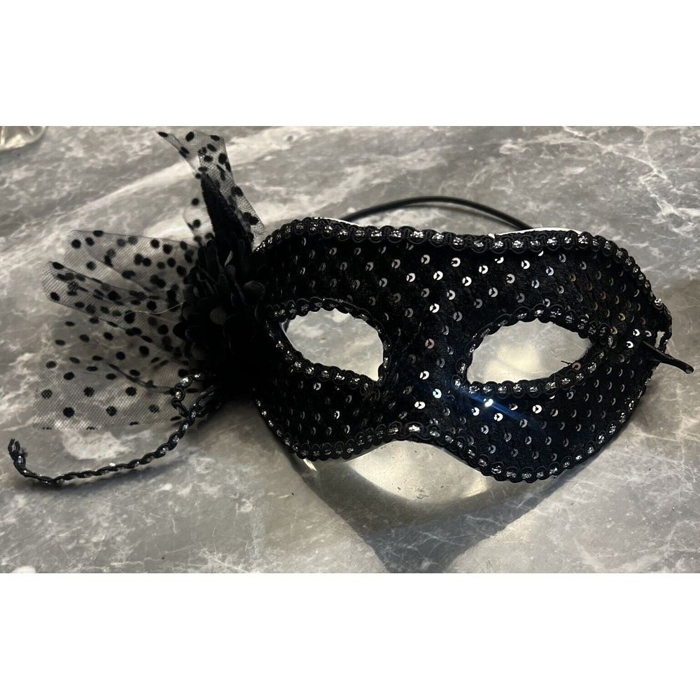 Black Noir Masquerade Costume Mask, One Size, New